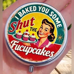 I Baked You Some Shut The Fucupcakes Funny 3-Compartment Travel Pill Box